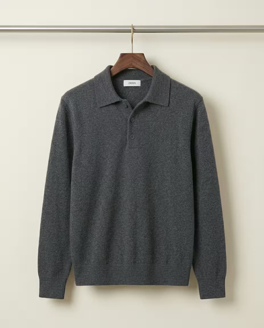 CASHMERE POLO SWEATER